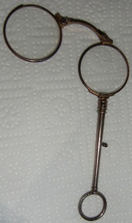 M322M ANTIQUE VICTORIAN STERLING SILVER LORGNETTE FOLDING SPECTACLES